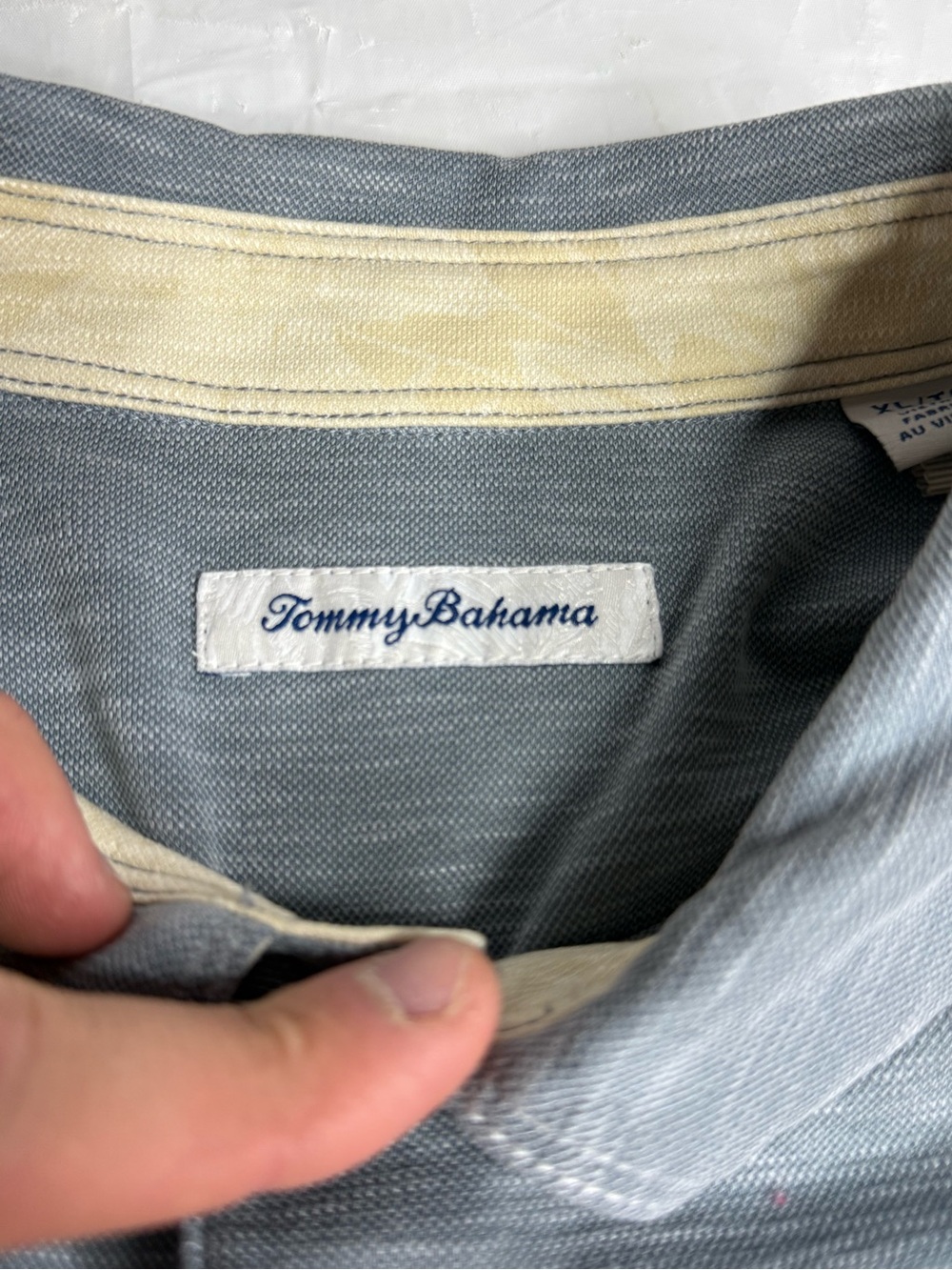 Tommy Bahama Mens XL Gray Polo Shirt Short Sleeve Embroidered Logo - Picture 4 of 7